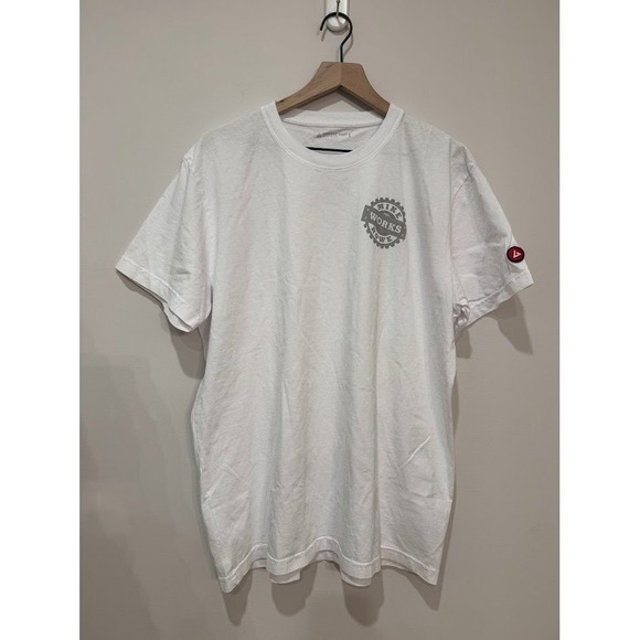 American Giant Other - American Giant Mens T Shirt Mike Works Hard Play Hard Graphic Tee White Size L